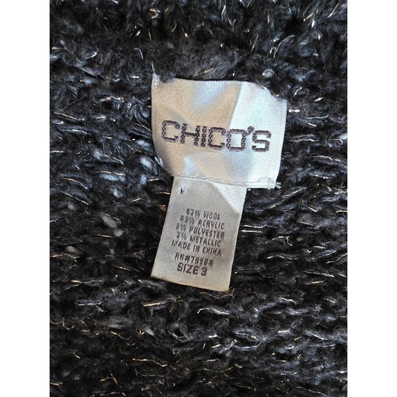 Chicos Womens Wool Blend Knit Cardigan Sweater Size 3 Gray Button Closure XL - Picture 6 of 8